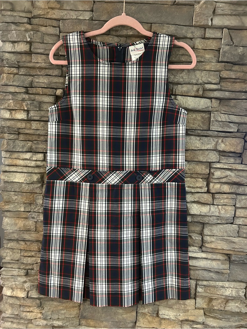 Becky Thatcher Girls Plaid School Uniform Jumper Dress size 12
